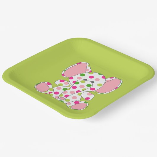 Pink Elephant Baby Dusche Pappteller (Gewinkelt)