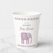 Pink Elephant Baby Dusche Personalisiert Pappbecher (Rückseite)