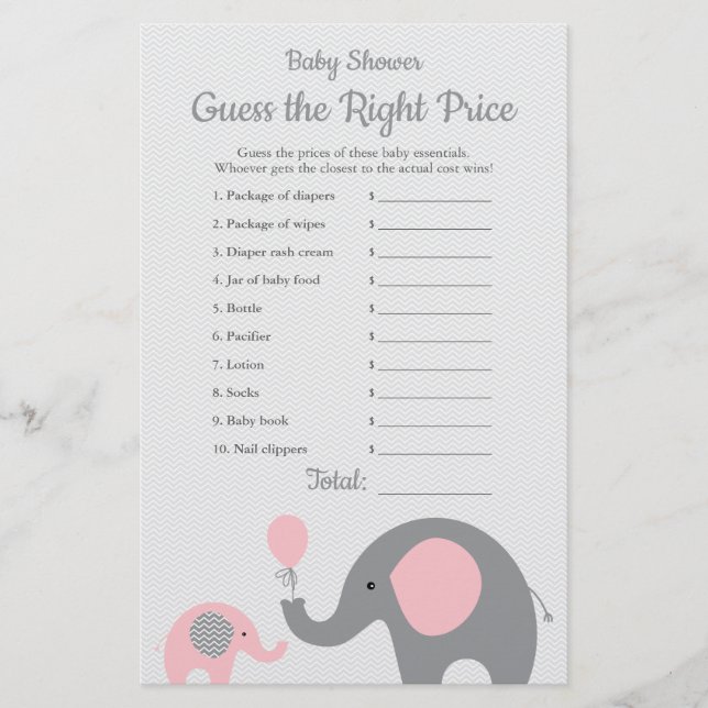 Pink Elephant Baby Dusche Preis ist das richtige S (Vorderseite)