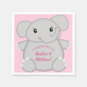 Pink Elephant Baby Dusche Serviette (Vorderseite)