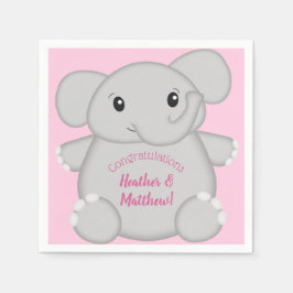 Pink Elephant Baby Dusche Serviette