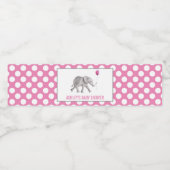 Pink Elephant Baby Dusche Wasserflaschen Etiketten (Einzelnes Label)