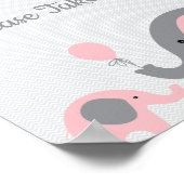 Pink Elephant Baby Duschfavoriten ein Zeichen nehm Poster (Ecke)