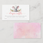 Pink Elephant Baby Duschkopf Windeln Raffel Begleitkarte (Vorne/Hinten)