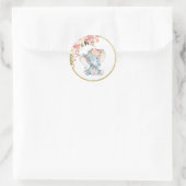 Pink Elephant Baby Duwer Gefallen Aufkleber Etiket (Tasche)