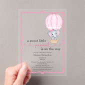 Pink Elephant Baby Girl Dusche Acryleinladungen (Insitu (Handheld))