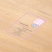 Pink Elephant Baby Girl Dusche Acryleinladungen (Ablage )