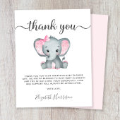 Pink Elephant Baby Girl Dusche Dankeskarte