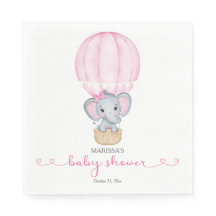 Pink Elephant Baby Girl Dusche Papier Napkin