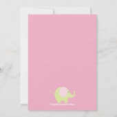 Pink Elephant Baby Girl Foto Announcement Card Ankündigung (Rückseite)