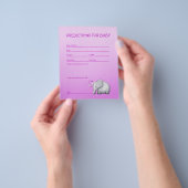 Pink Elephant Baby Girl Shower Predictions Spiel Flyer (Gruppe)