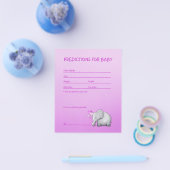 Pink Elephant Baby Girl Shower Predictions Spiel Flyer (Einzeln)
