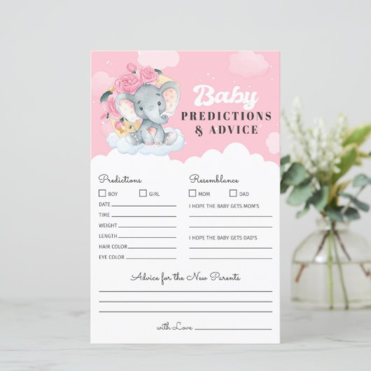 Pink Elephant Baby Predication and Advisor Game (Stehend Vorderseite)