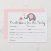 Pink Elephant Baby Predictions Karten Kinderdusche (Vorne/Hinten)