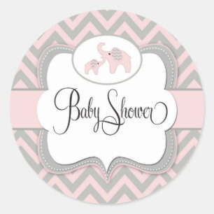 Pink Elephant Baby Shockaufkleber Runder Aufkleber