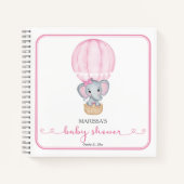 Pink Elephant Baby Showbook Notizblock (Vorderseite)