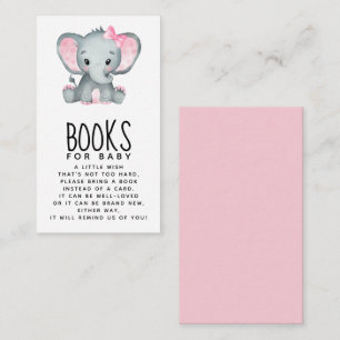 Pink Elephant Baby Showbücher für Baby Begleitkarte