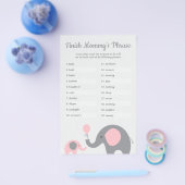 Pink Elephant Baby Shower beenden Mommy's Phrase Flyer (Einzeln)