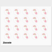 Pink Elephant Baby Shower Stickers (Blatt)