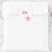Pink Elephant Baby Shower Stickers (Tasche)