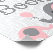 Pink Elephant Baby Shower Unterschreiben des Gäste Poster (Ecke)