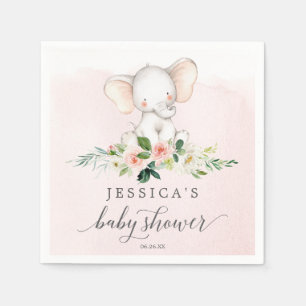 Pink Elephant Baby Showtail Napkin Serviette