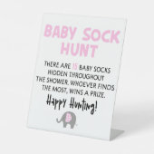 Pink Elephant Baby Sock Hunt Baby Duschgel Spielze Sockelschild (Vorderseite)