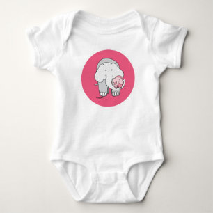 Pink Elephant Baby Strampler