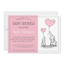 Pink Elephant Babyballon Dusche Einladung