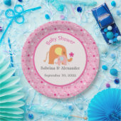Pink Elephant Babydusche Papierplatte Pappteller (Party)