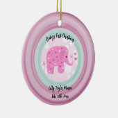 Pink Elephant Baby's First Christmas Keramik Ornam Keramik Ornament (Rechts)