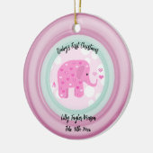 Pink Elephant Baby's First Christmas Keramik Ornam Ornament (Links)