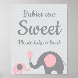 Pink Elephant Babys sind süß Bitte nehmen Sie eine Poster