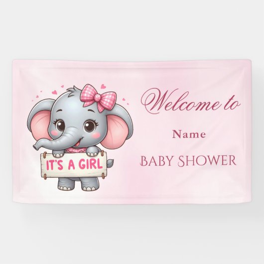 Pink Elephant Banner (Horizontal)