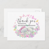 Pink Elephant Butterfets Danke Karte (Vorne/Hinten)