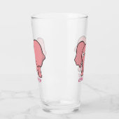 Pink Elephant Cartoon Glas (Links)