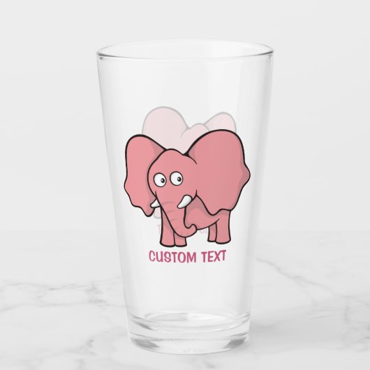 Pink Elephant Cartoon Glas (Vorderseite)
