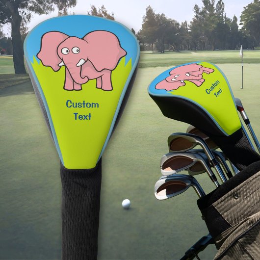 Pink Elephant Cartoon Golf Headcover