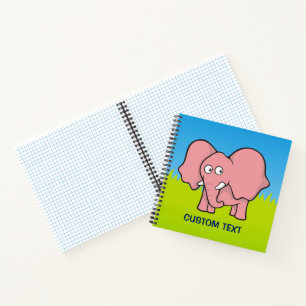 Pink Elephant Cartoon Notizblock