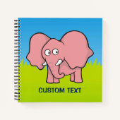 Pink Elephant Cartoon Notizblock (Vorderseite)