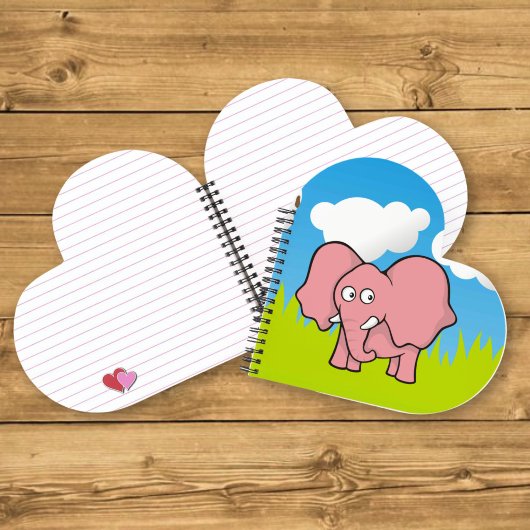 Pink Elephant Cartoon Notizbuch