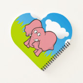Pink Elephant Cartoon Notizbuch (Rückseite)