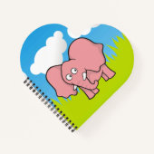 Pink Elephant Cartoon Notizbuch (Vorderseite)