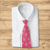 Pink Elephant Cartoon Pattern Neck Tie Krawatte