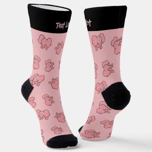 Pink Elephant Cartoon Pattern Socks Socken (Gewinkelt)