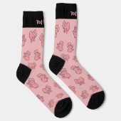 Pink Elephant Cartoon Pattern Socks Socken (Rechts)