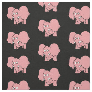 Pink Elephant Cartoon Pattern Stoff