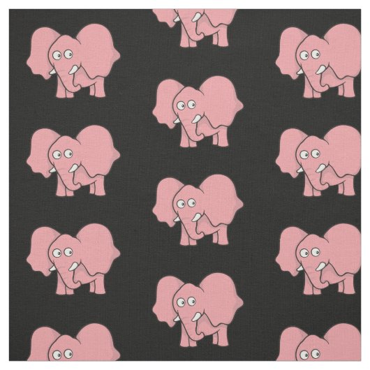 Pink Elephant Cartoon Pattern Stoff (Muster)