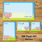 Pink Elephant Cartoon Post-it Klebezettel