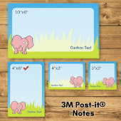 Pink Elephant Cartoon Post-it Klebezettel